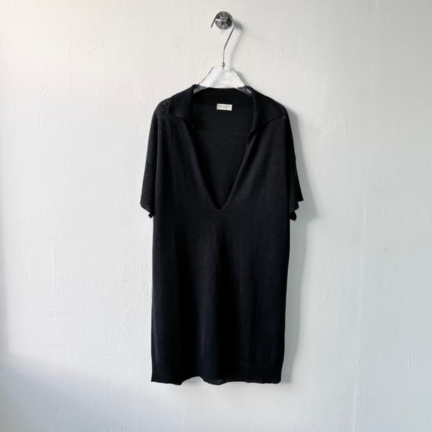 드리스 반 노튼 v넥 실크 카라 티셔츠 