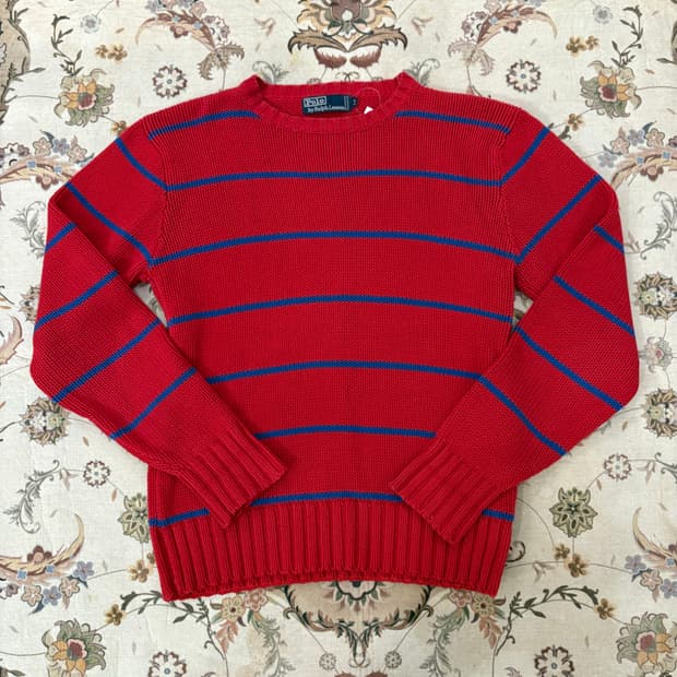 폴로랄프로렌 스트라이프 코튼 긴팔니트