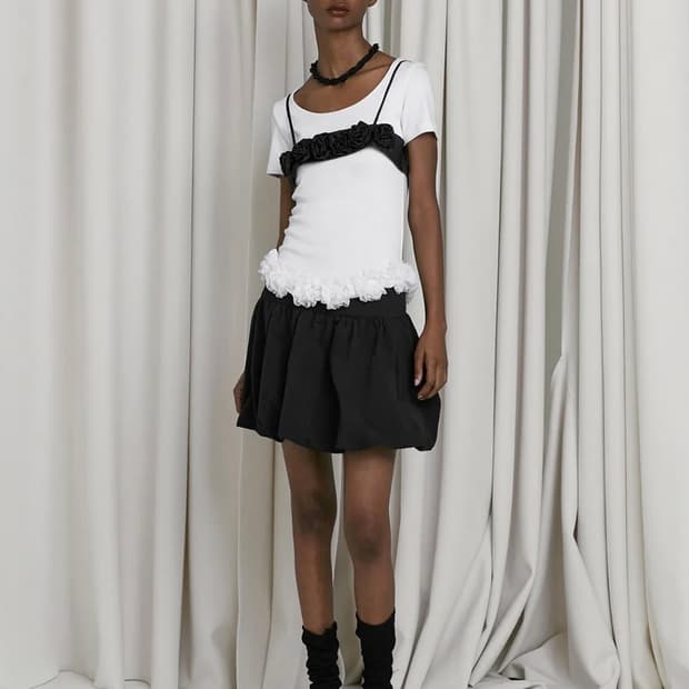 로우타이드 Flower Hem T [White]