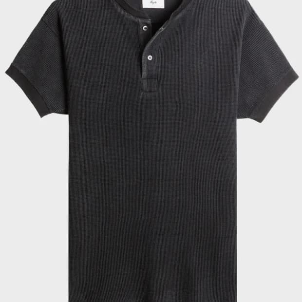 헤이스트 오리지널 써멀 니트 헨리 티 블랙