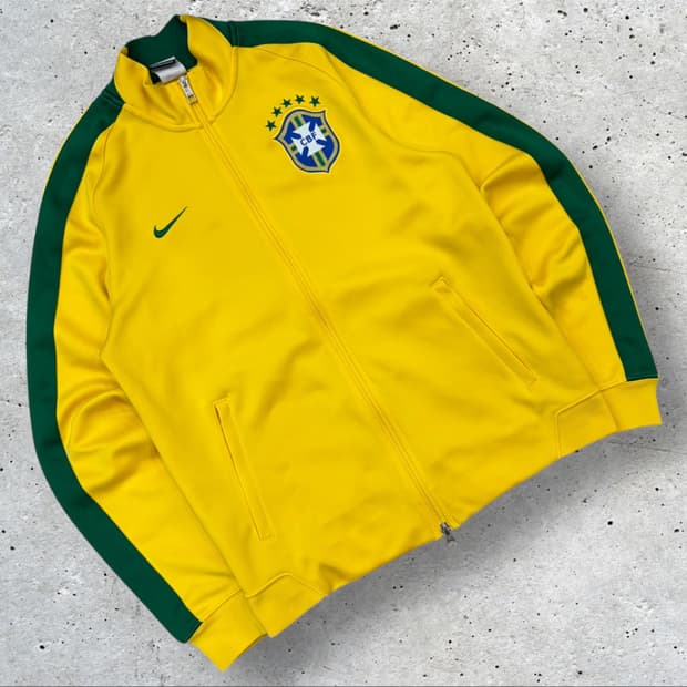 [L] 나이키 브라질 축구 국가대표 트랙탑 져지 집업 옐로우 D313