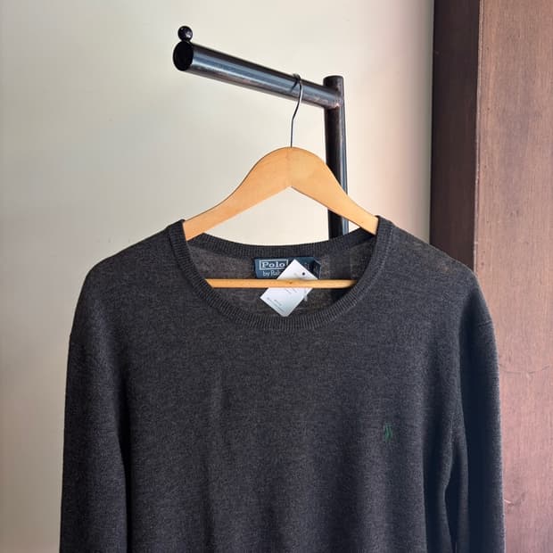 16596 - 폴로 랄프로렌 차콜 울 니트 (울 100%)