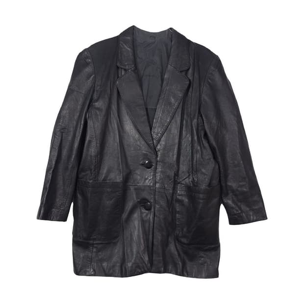 빈티지 천연 양가죽 2버튼 오버핏 레더 블레이저 66
