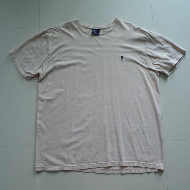 [L] 올드폴로 90s 미제원단 크림베이지 반팔티
