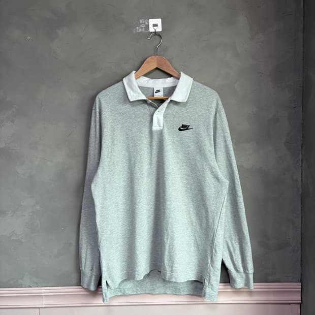 나이키 스우시 빅로고 럭비티 롱슬리브 그레이