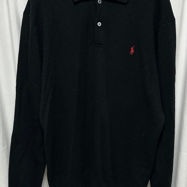 no.97 폴로 랄프로렌 램스울 블랙 카라니트 105 상태s급