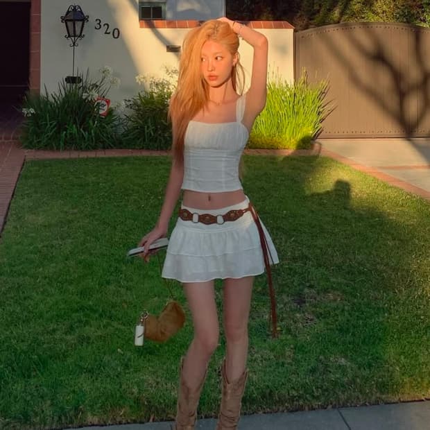 레터앤 헤일리 펀칭 블라우스&스커트 팬츠