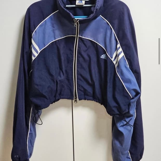 아디다스 크롭커스텀 스트링 점퍼 투웨이지퍼