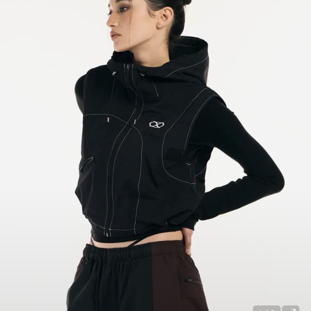 Setup exe Utility stitch hood Vest 후드 조끼