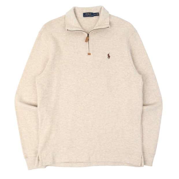 폴로 랄프로렌 베이직포니 하프집업 코튼 니트