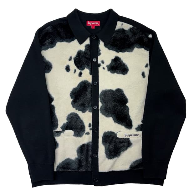 슈프림 카우 프린트 가디건 블랙