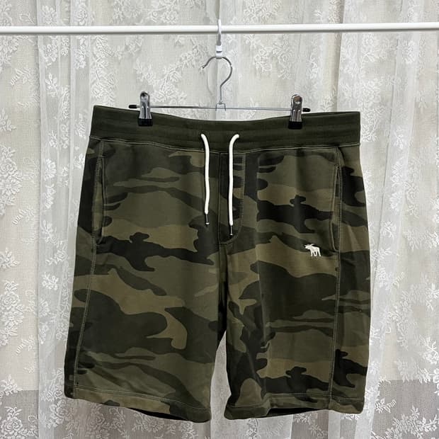 L) 아베크롬비 기모 반바지 카모플라쥬