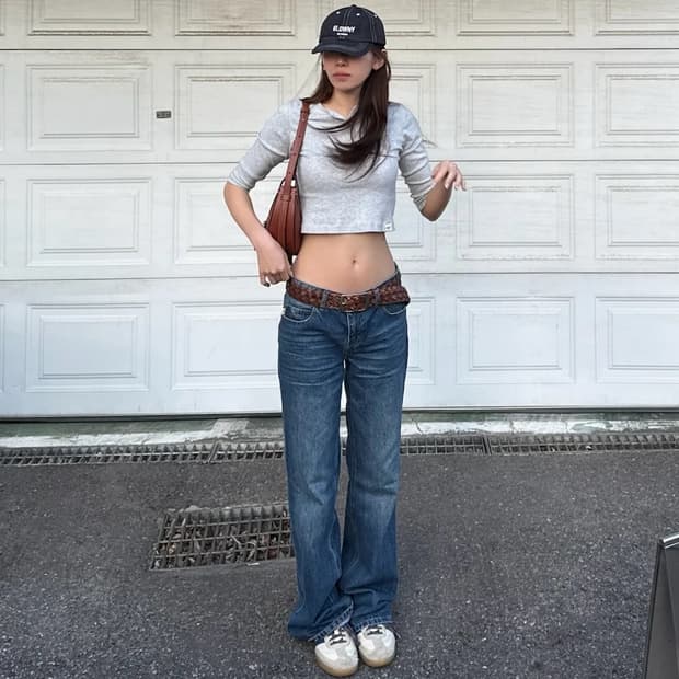 글로니 THE RODEO JEANS (MID BLUE) XS