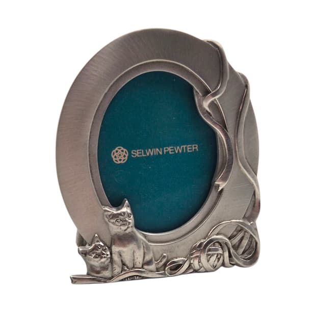 90s 레트로 퓨터 주석 털실 고양이 액자