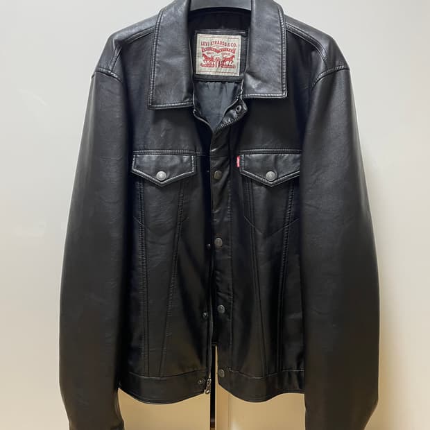 L 리바이스 레더 트러커자켓