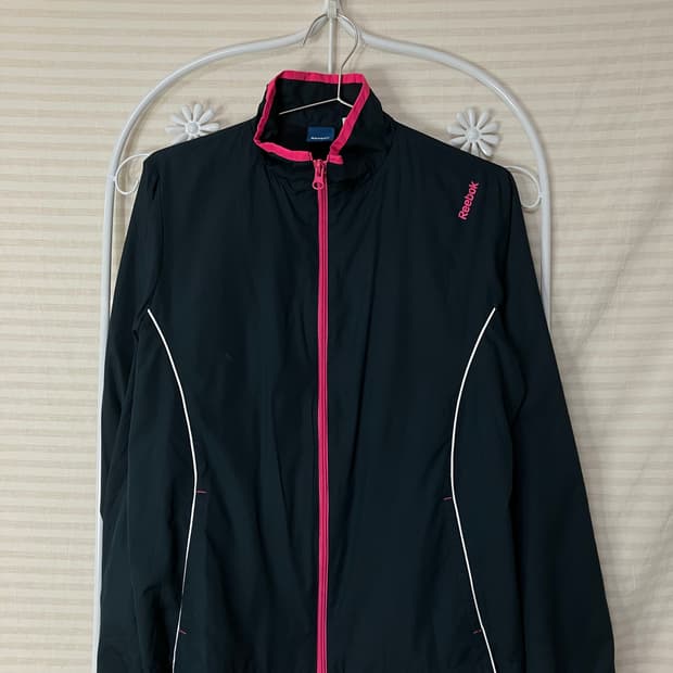 빈티지 네이비 리복 핑크라인 바람막이 y2k 스트릿 갸루 펑키 일본빈티지