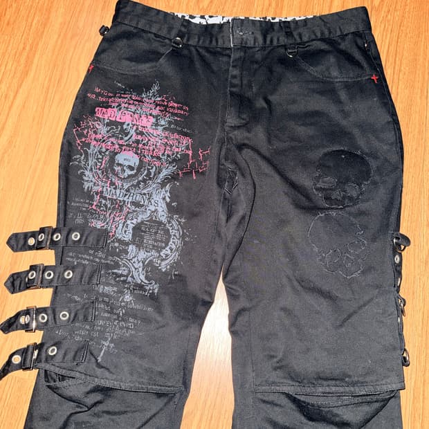 매드펑크 로우라이즈 부츠컷 디테일 팬츠