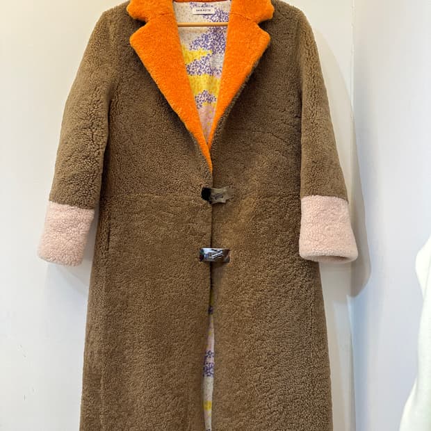 삭스 파츠 램스킨 시어링 롱 코트 1 고소영 코트