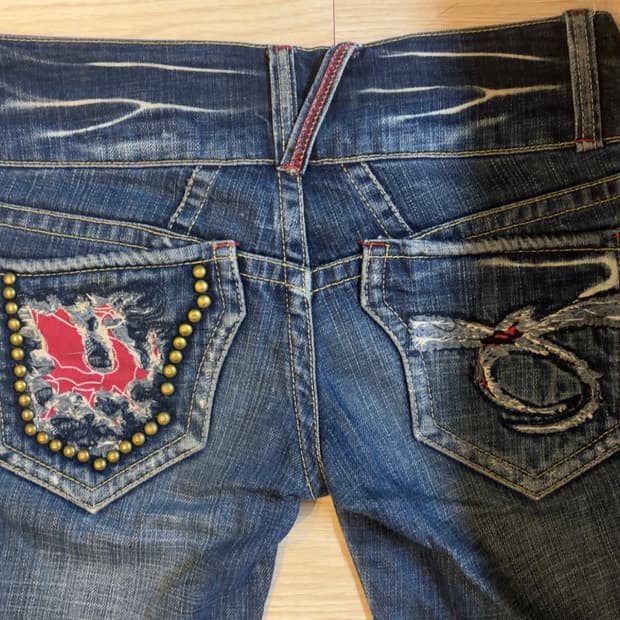 레드페퍼 로우라이즈 청바지 데님