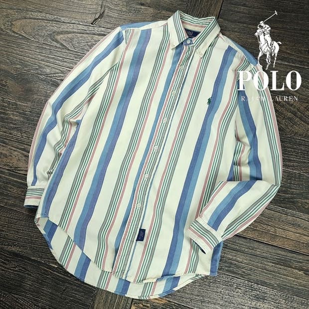 [폴로 랄프로렌] 포니 로고 자수 빈티지 스트라이프 셔츠 M20121