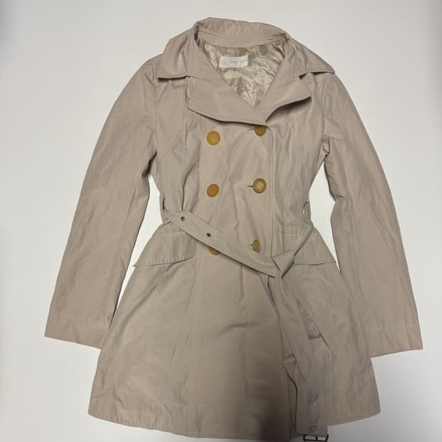 여성 한섬 시스템 벨티드 트렌치 코트 44 연한 베이지