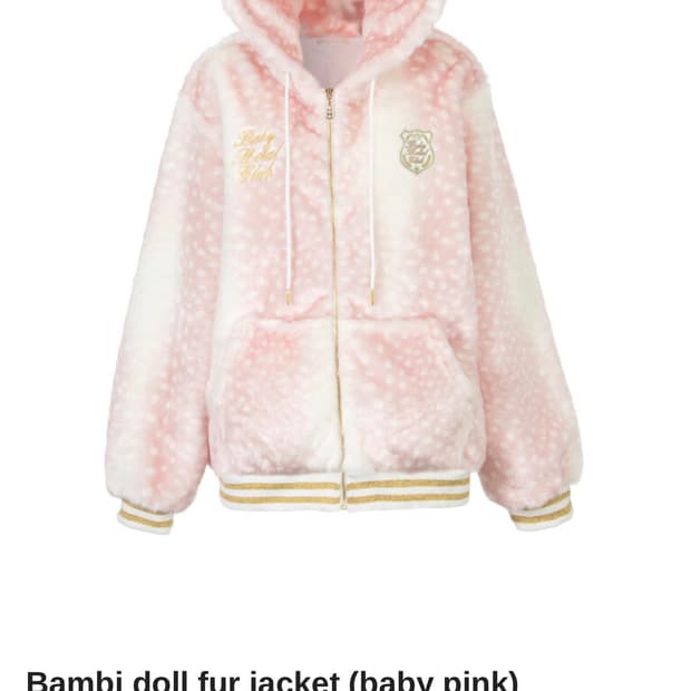 베이비메탈클럽 밤비돌 퍼 자켓 핑크 베메클