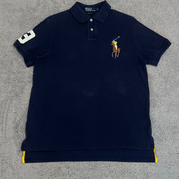 (XL) 폴로 빅포니 카라 티 네이비