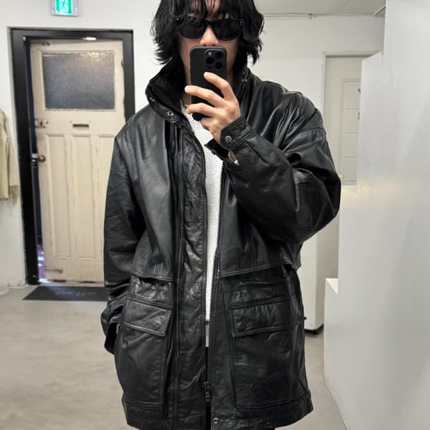 오버사이즈 레더 자켓