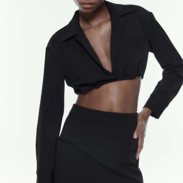 자라 크롭 블라우스