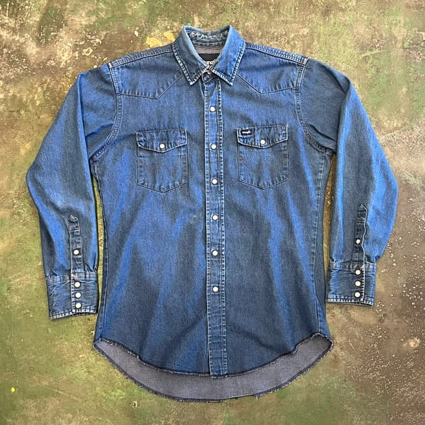 [M] 랭글러 Wrangler 인디고 데님 웨스턴 스냅 셔츠