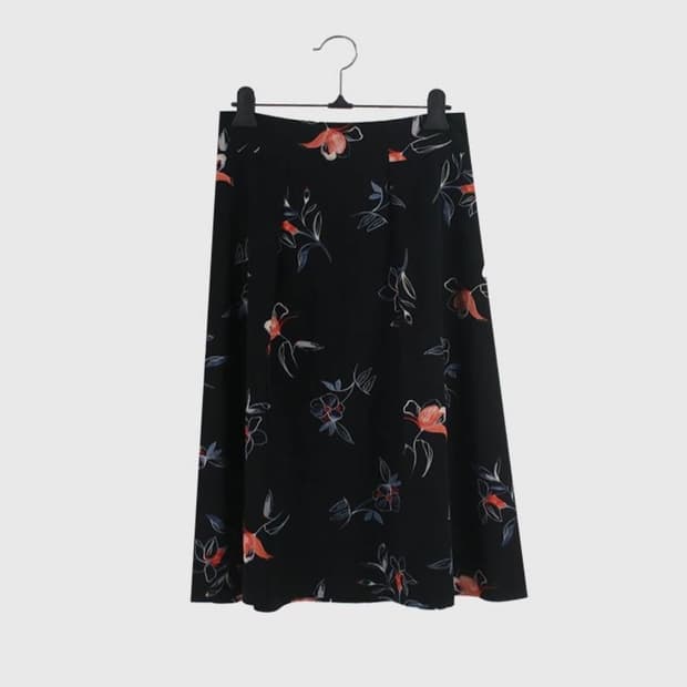 vintage floral midi skirt
