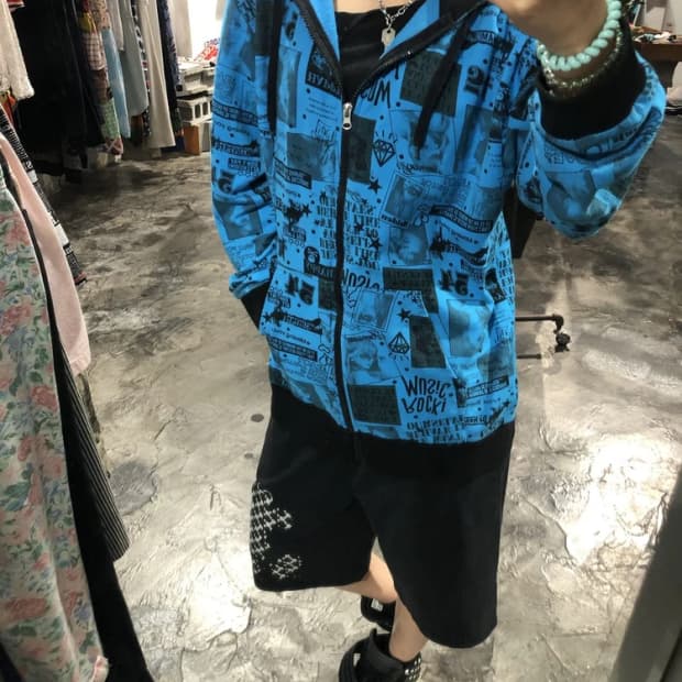 [3263]Time step blue zip up hoodie