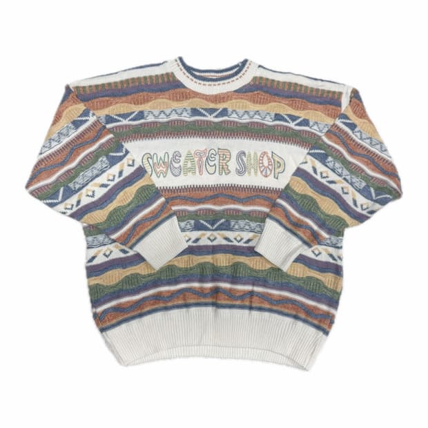 파스텔 배색 니트 