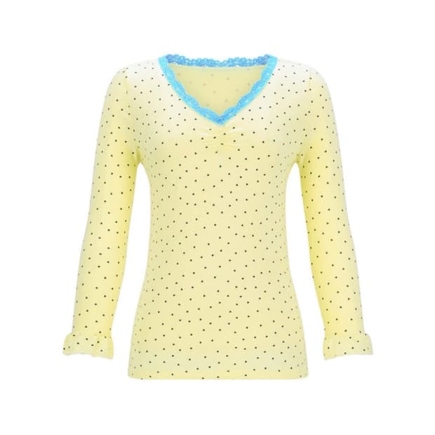 샴페어리 mini heart lace top (lemon)