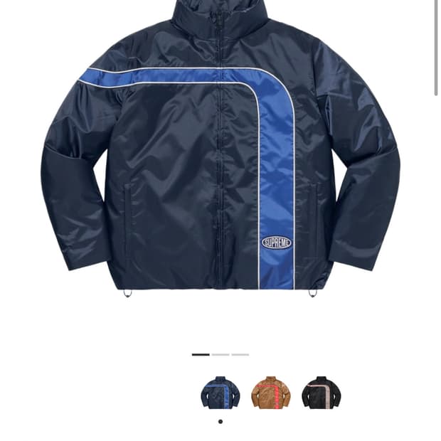 슈프림 스트라이프 푸퍼 패딩 L