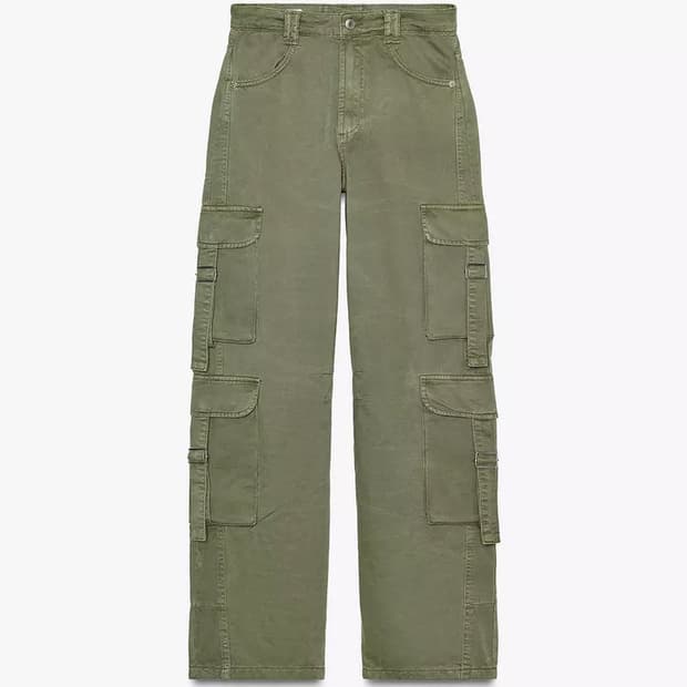 zara 자라 카키 워싱 카고 팬츠