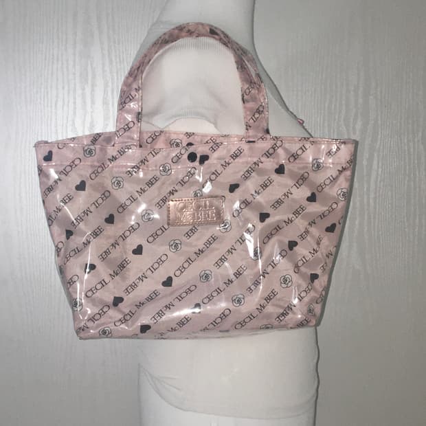 Cecil Mcbee pink pvc rose heart bag 