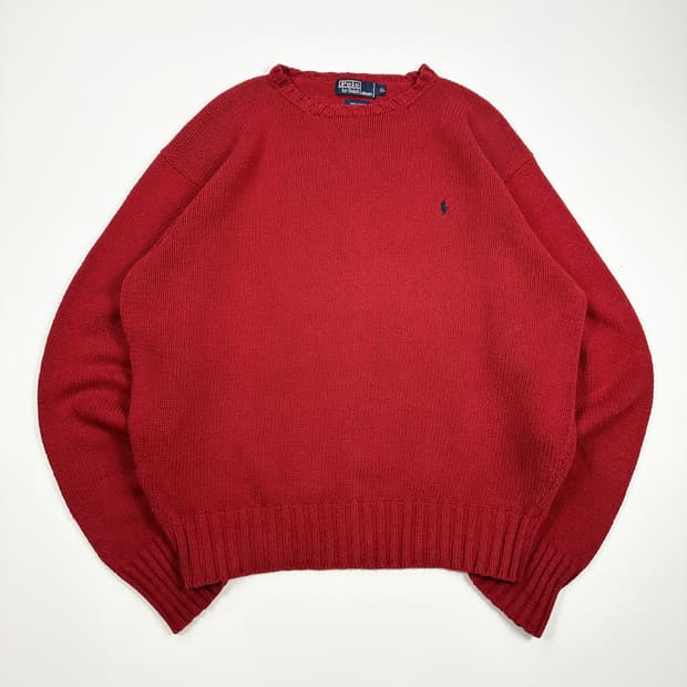 폴로 랄프로렌 클래식 빈티지 코튼 니트 레드 XL