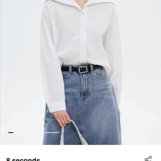 에잇세컨즈 백리본 셔츠