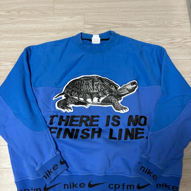 나이키 x CPFM 터틀넥 블루 스웻셔츠 