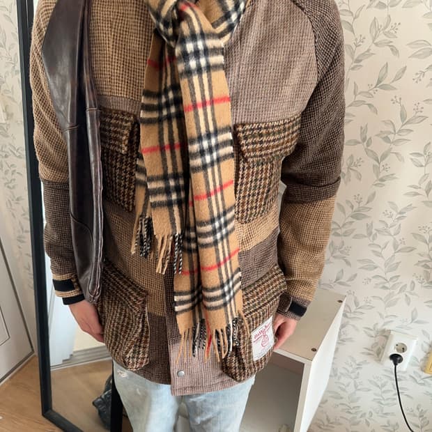 해리스트위드 패치워크 후드 자켓 XL(100-105)