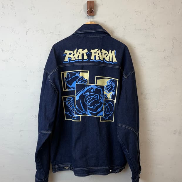 팻팜 90s 올드스쿨 올드스쿨 프린팅 빅 트러커 자켓