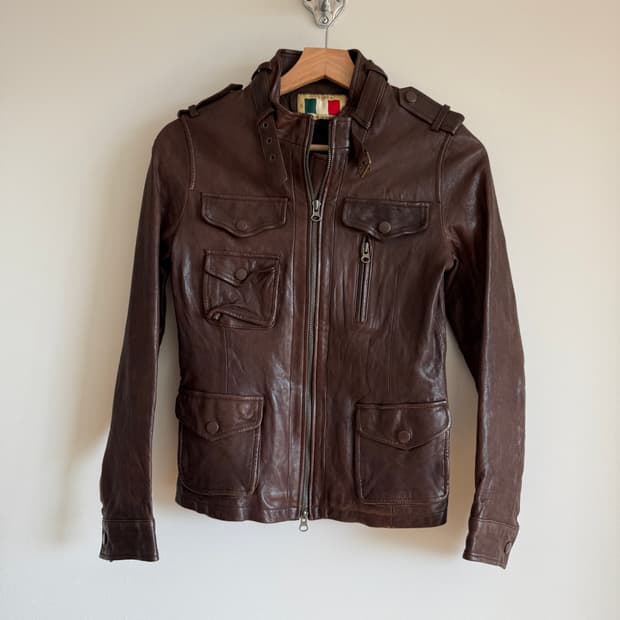 Pre owned 이태리 램스킨 레더 자켓