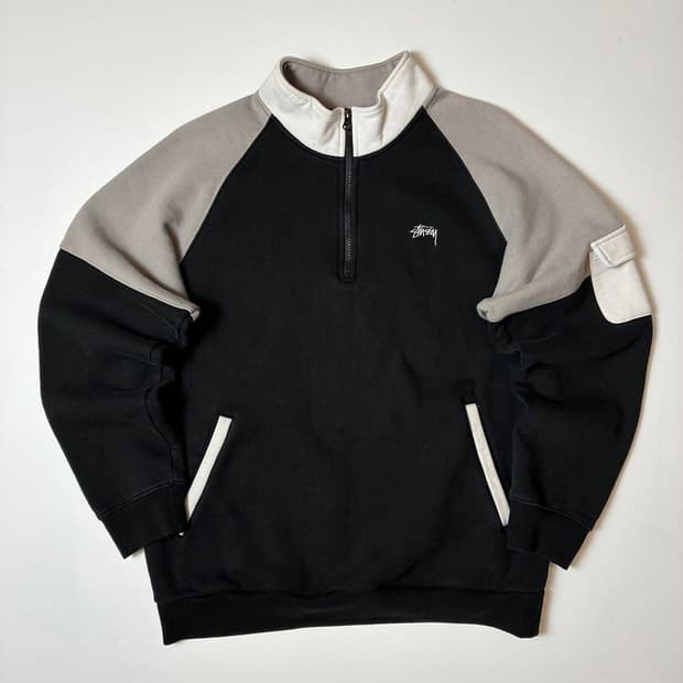 스투시 배색 반집업 트랙탑 맨투맨 PN9328