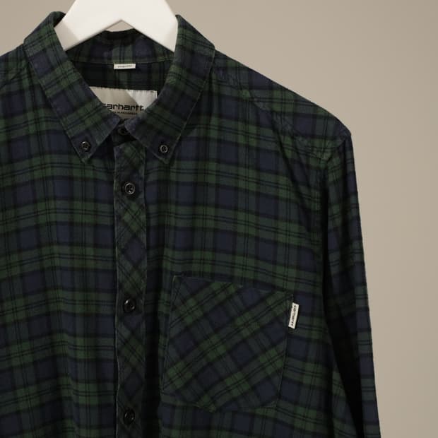 칼하트 WIP 코튼 플란넬 체크 셔츠