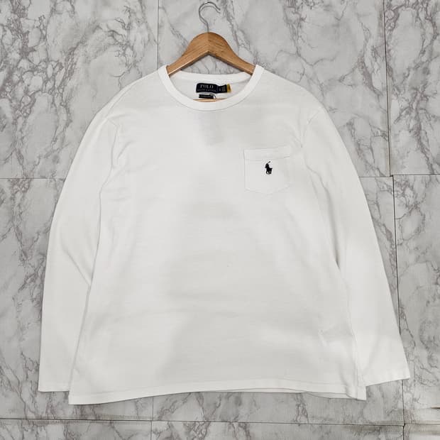 폴로랄프로렌 화이트 포켓 롱슬리브XL