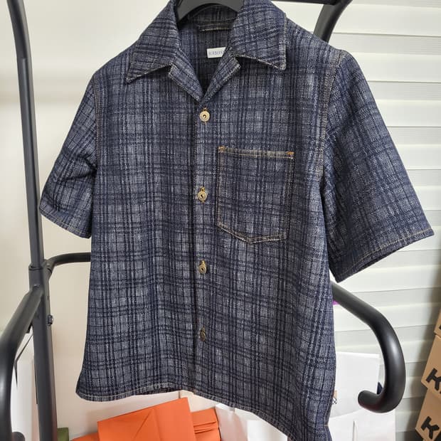 25SS 버버리 반팔 체크 데님셔츠 m