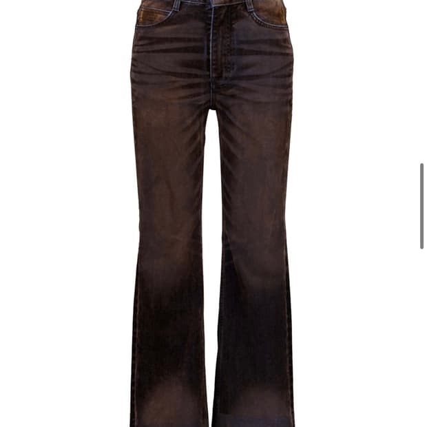 17end 017 flocked washed bootcut