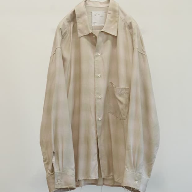 Ancellm ombre check shirts 1 size (pink)