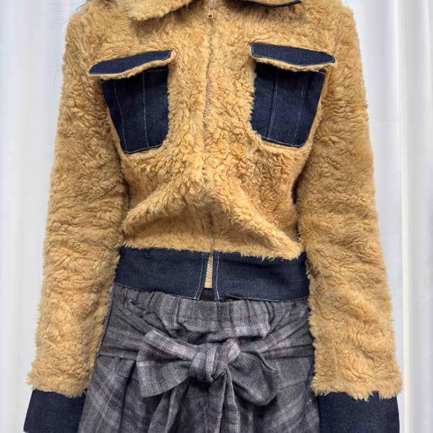 fur denim jacket
